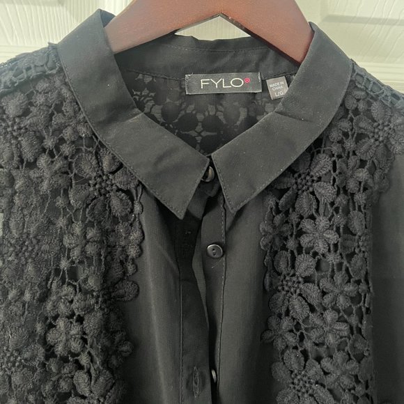 Fylo Designer Brand Women's Sleeveless Sheer Lace Blouse! - Picture 2 of 8